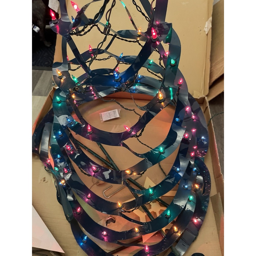 RARE Vintage NOMA EZ Tree Pre-Lit Christmas Yard Decoration 1998 5ft Multi Color - Picture 13 of 16